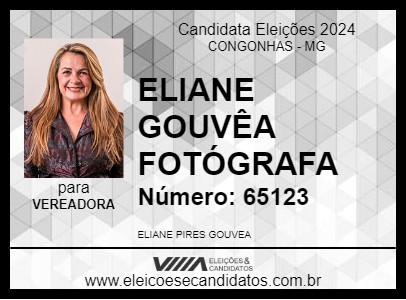 Candidato ELIANE GOUVÊA FOTÓGRAFA 2024 - CONGONHAS - Eleições