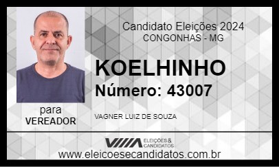 Candidato KOELHINHO 2024 - CONGONHAS - Eleições