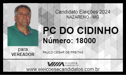 Candidato PC DO CIDINHO 2024 - NAZARENO - Eleições