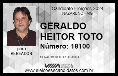 Candidato GERALDO HEITOR TOTO 2024 - NAZARENO - Eleições