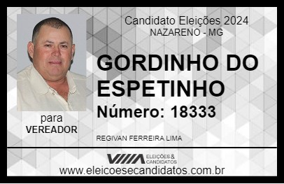 Candidato GORDINHO DO ESPETINHO 2024 - NAZARENO - Eleições