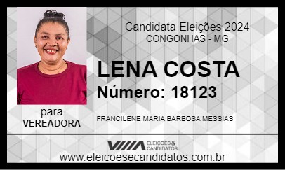 Candidato LENA COSTA 2024 - CONGONHAS - Eleições