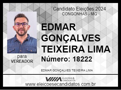 Candidato EDMAR GONÇALVES 2024 - CONGONHAS - Eleições