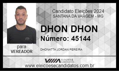 Candidato DHON DHON 2024 - SANTANA DA VARGEM - Eleições