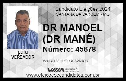 Candidato DR MANOEL (DR MANÉ) 2024 - SANTANA DA VARGEM - Eleições