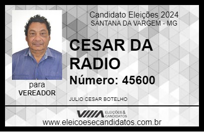 Candidato CESAR DA RADIO 2024 - SANTANA DA VARGEM - Eleições