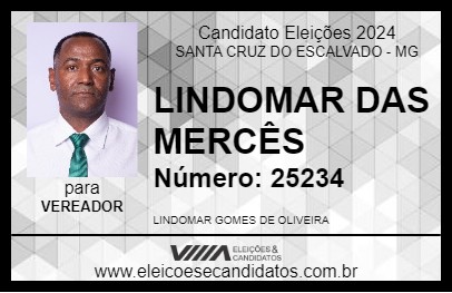 Candidato LINDOMAR DAS MERCÊS 2024 - SANTA CRUZ DO ESCALVADO - Eleições