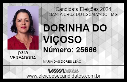 Candidato DORINHA DO VIÇOSO 2024 - SANTA CRUZ DO ESCALVADO - Eleições