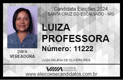 Candidato LUIZA PROFESSORA 2024 - SANTA CRUZ DO ESCALVADO - Eleições