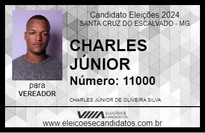 Candidato CHARLES JÚNIOR 2024 - SANTA CRUZ DO ESCALVADO - Eleições