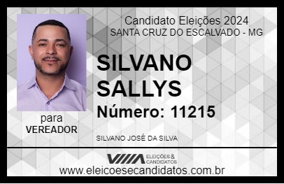 Candidato SILVANO SALLYS 2024 - SANTA CRUZ DO ESCALVADO - Eleições