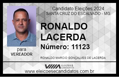 Candidato RONALDO LACERDA 2024 - SANTA CRUZ DO ESCALVADO - Eleições