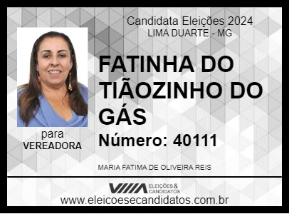 Candidato FATINHA DO TIÃOZINHO DO GÁS 2024 - LIMA DUARTE - Eleições