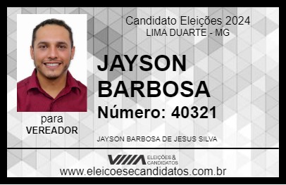 Candidato JAYSON BARBOSA 2024 - LIMA DUARTE - Eleições