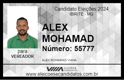 Candidato ALEX MOHAMAD 2024 - IBIRITÉ - Eleições