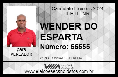 Candidato WENDER DO ESPARTA 2024 - IBIRITÉ - Eleições