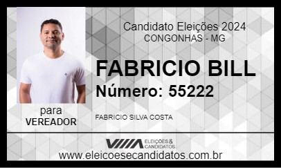 Candidato FABRICIO BILL 2024 - CONGONHAS - Eleições