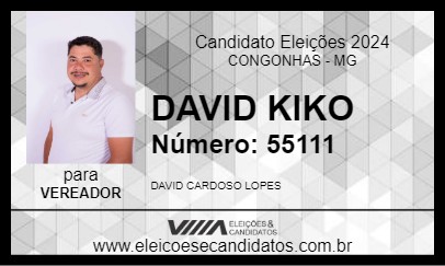 Candidato DAVID KIKO 2024 - CONGONHAS - Eleições