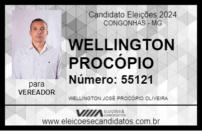 Candidato WELLINGTON PROCÓPIO 2024 - CONGONHAS - Eleições