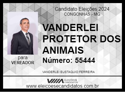 Candidato VANDERLEI PROTETOR DOS ANIMAIS 2024 - CONGONHAS - Eleições