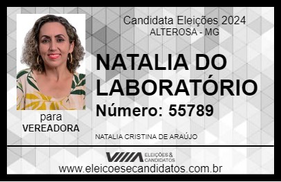 Candidato NATALIA DO LABORATÓRIO 2024 - ALTEROSA - Eleições