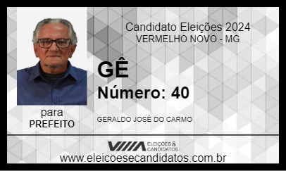 Candidato GÊ 2024 - VERMELHO NOVO - Eleições