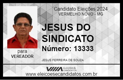 Candidato JESUS DO SINDICATO 2024 - VERMELHO NOVO - Eleições