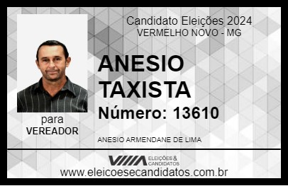 Candidato ANESIO TAXISTA 2024 - VERMELHO NOVO - Eleições