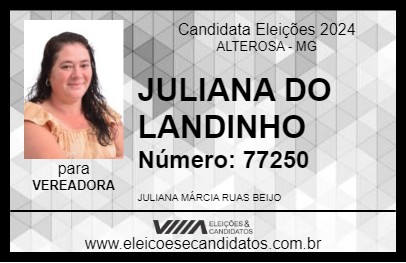 Candidato JULIANA DO LANDINHO 2024 - ALTEROSA - Eleições