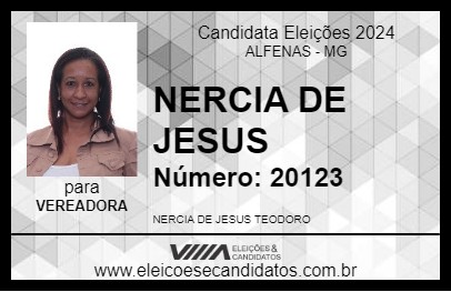 Candidato NERCIA DE JESUS 2024 - ALFENAS - Eleições