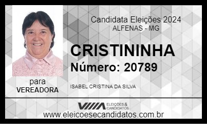 Candidato CRISTININHA 2024 - ALFENAS - Eleições