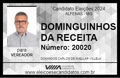 Candidato DOMINGUINHOS DA RECEITA 2024 - ALFENAS - Eleições