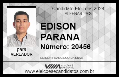 Candidato EDISON PARANA 2024 - ALFENAS - Eleições