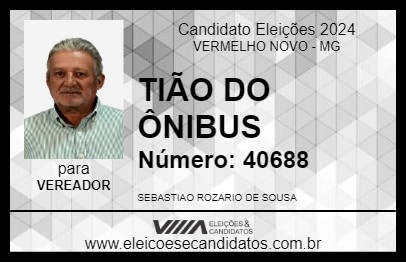 Candidato TIÃO DO ÔNIBUS 2024 - VERMELHO NOVO - Eleições