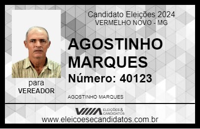 Candidato AGOSTINHO MARQUES 2024 - VERMELHO NOVO - Eleições