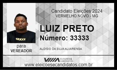 Candidato LUIZ PRETO 2024 - VERMELHO NOVO - Eleições