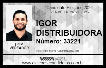 Candidato IGOR DISTRIBUIDORA 2024 - VERMELHO NOVO - Eleições