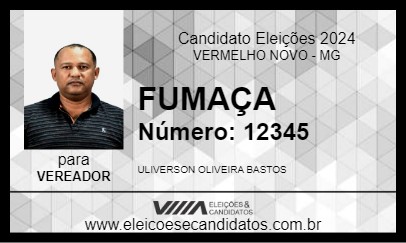 Candidato FUMAÇA 2024 - VERMELHO NOVO - Eleições