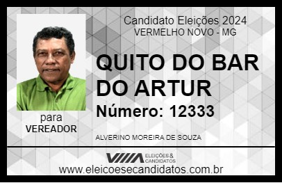 Candidato QUITO DO BAR DO ARTUR 2024 - VERMELHO NOVO - Eleições