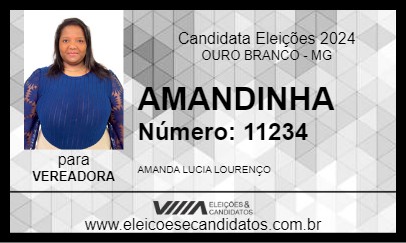 Candidato AMANDINHA 2024 - OURO BRANCO - Eleições