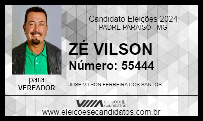 Candidato ZÉ VILSON 2024 - PADRE PARAÍSO - Eleições