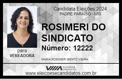 Candidato ROSIMERI DO SINDICATO 2024 - PADRE PARAÍSO - Eleições