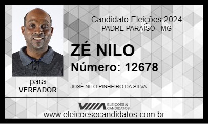 Candidato ZÉ NILO 2024 - PADRE PARAÍSO - Eleições