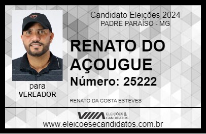 Candidato RENATO DO AÇOUGUE 2024 - PADRE PARAÍSO - Eleições