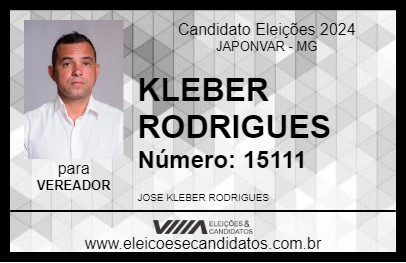 Candidato KLEBER RODRIGUES 2024 - JAPONVAR - Eleições