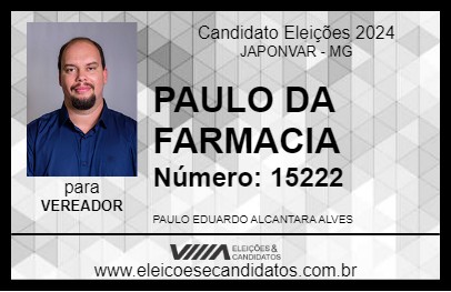 Candidato PAULO DA FARMACIA 2024 - JAPONVAR - Eleições