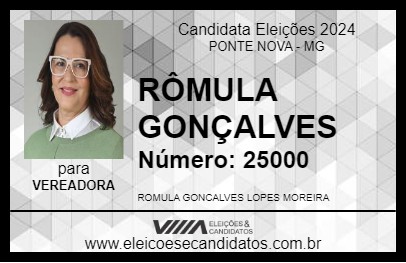 Candidato RÔMULA GONÇALVES 2024 - PONTE NOVA - Eleições