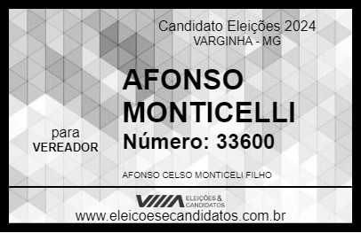 Candidato AFONSO MONTICELI 2024 - VARGINHA - Eleições