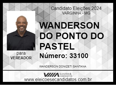 Candidato WANDERSON DO PONTO DO PASTEL 2024 - VARGINHA - Eleições