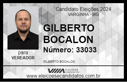 Candidato GILBERTO BOCALON 2024 - VARGINHA - Eleições